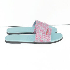 Havaianas Women's Malta Woven Mix Print Slip On Slides Sandals Size 6